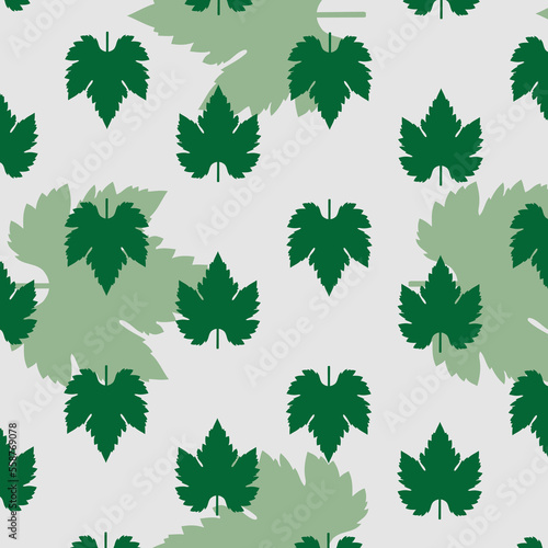 .repeated green grape leaves flat pattern vector design. well us as wallpaper
