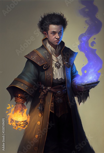 Halfin human warlock - generative ai photo