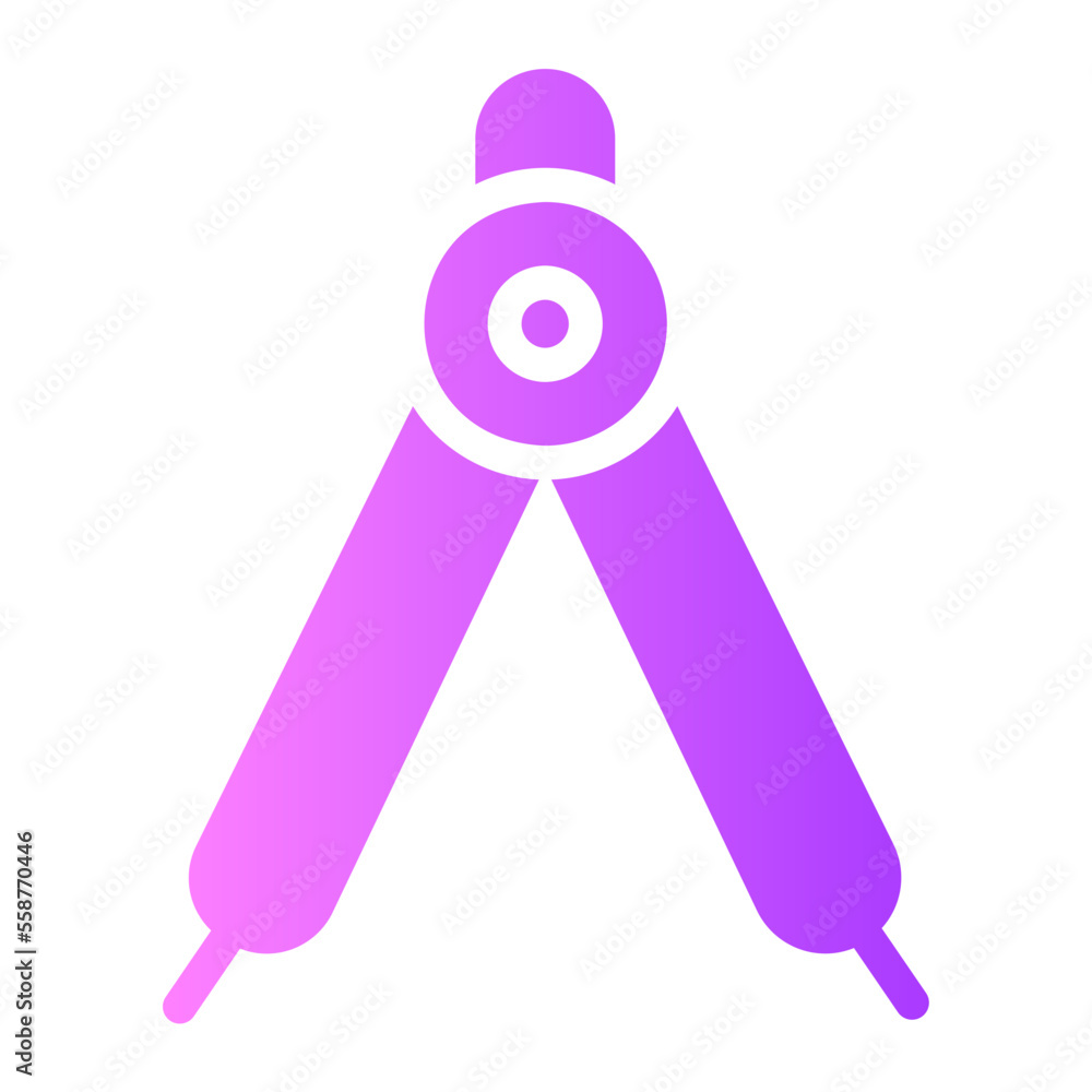 drawing compass gradient icon