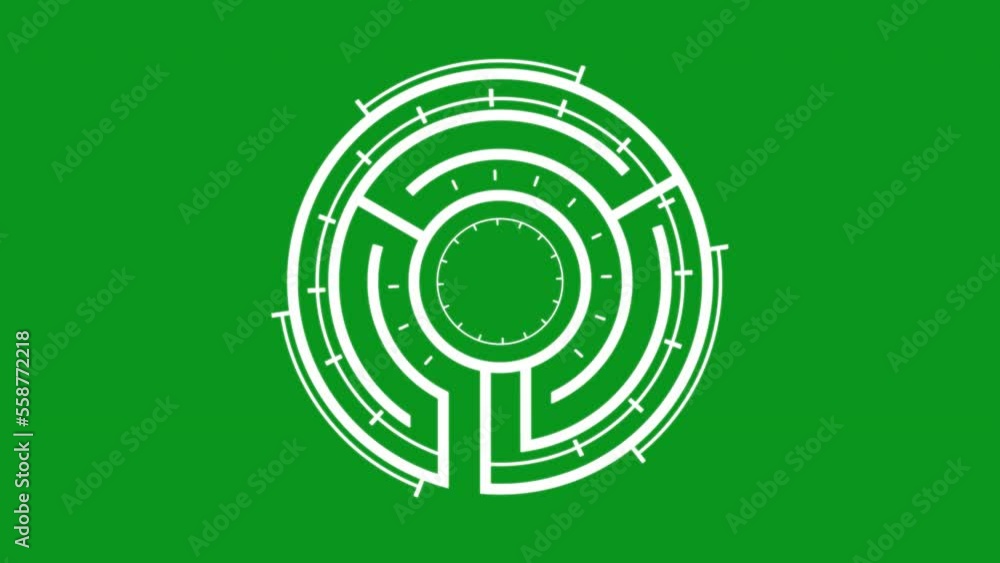 HUD circle animation on a green background. Hi-tech futuristic display, Hologram button, Loading, target. Key color, Chroma key. HUD circle animation on a green background. Hi-tech futuristic display, Hologram button, Loading, target. Key color, Chroma key.