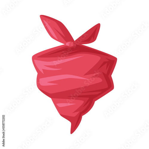 Red Fabric Cowboy Bandana as Wild West Object Vector Illustration