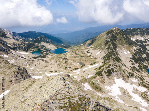 Aerial view of Pirin Mountain near Muratov peak, Bulgaria photo