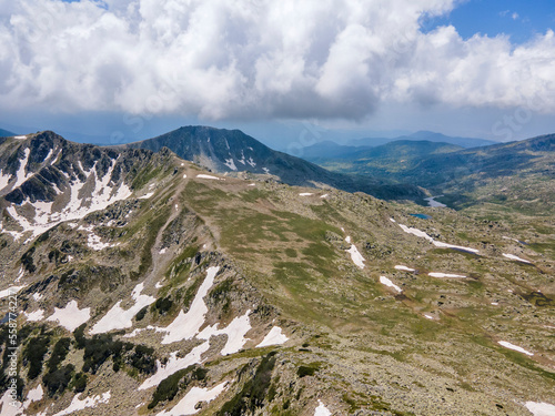 Aerial view of Pirin Mountain near Muratov peak, Bulgaria photo