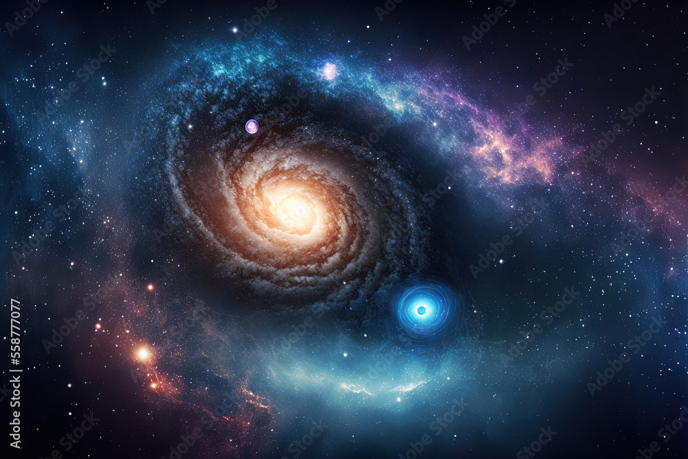 Astrology background stellar universe and galaxy. Generative AI