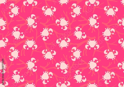 Cartoon silhouette animals seamless crabs pattern for wrapping paper and kids clothes print and fabrics