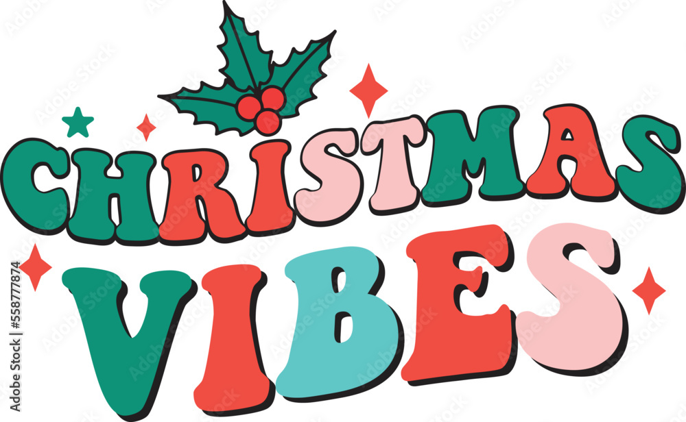 Fototapeta premium Retro Christmas Svg Design Design