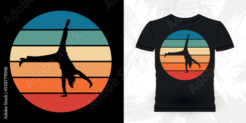 Funny Gymnast Girls Women Retro Vintage Gymnastics T-shirt Design