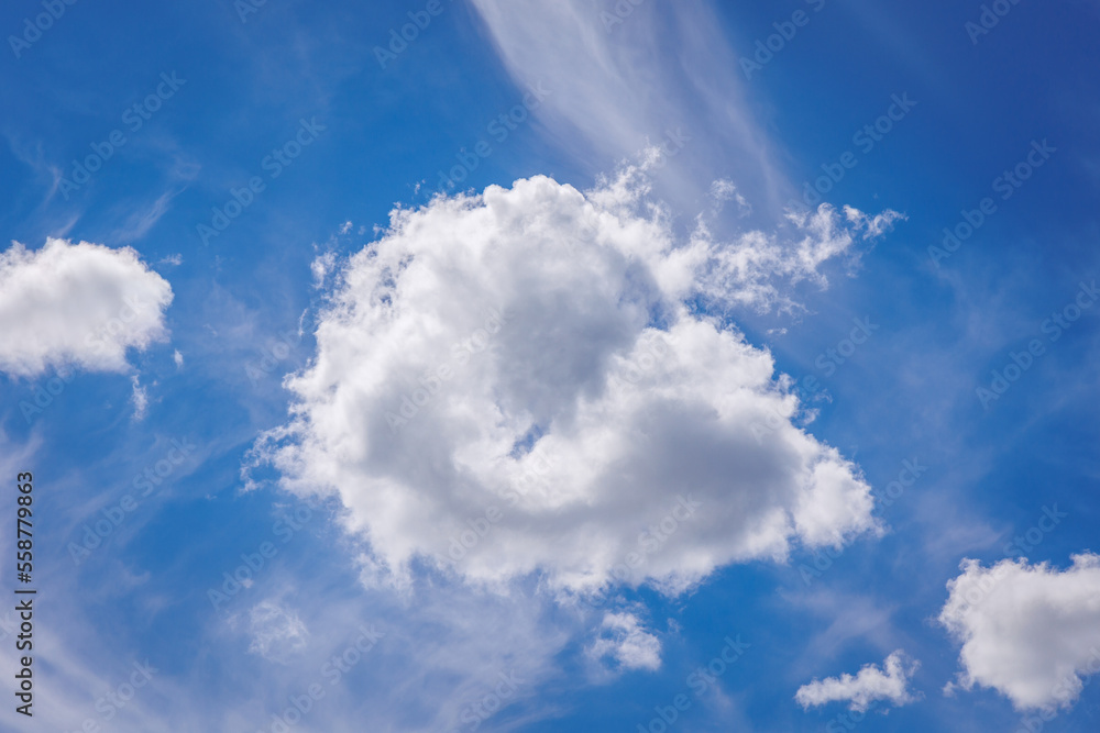 Summer blue sky with white clouds in Poland Summer blue sky with white clouds in Poland
