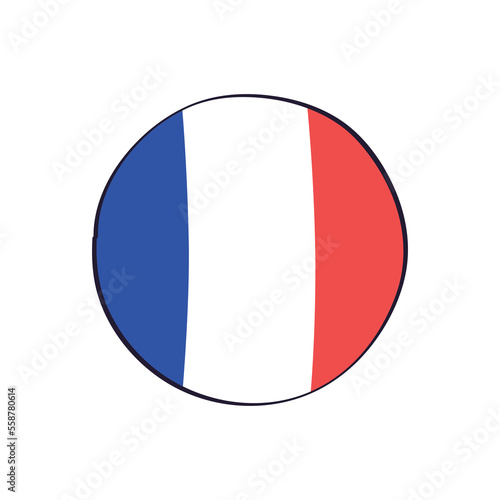 France, French flag round icon.