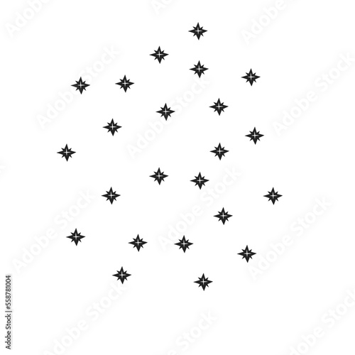 Set of black hand drawn doodle stars © metdi