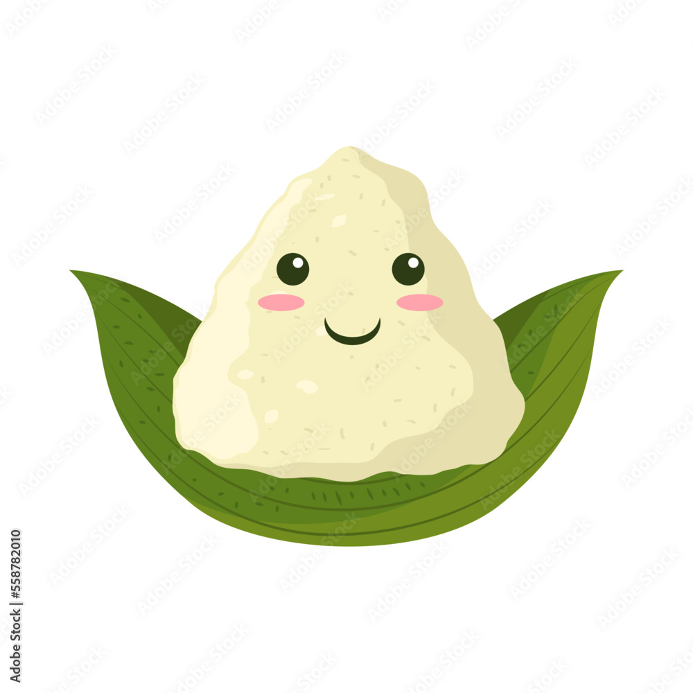 Fototapeta premium cute zongzi on bammboo leaf