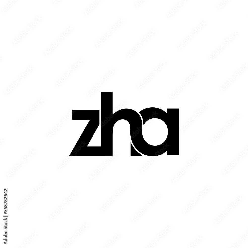 zha letter initial monogram logo design zha letter initial monogram logo design