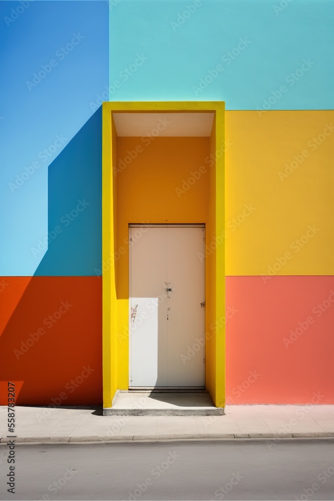 Traditional and colorful facade from Panama illustration made with Generative AI Traditional and colorful facade from Panama illustration made with Generative AI
