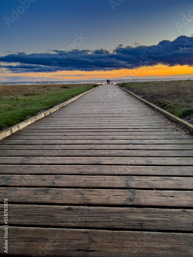 Jetty leading to sea in Lytham, England 