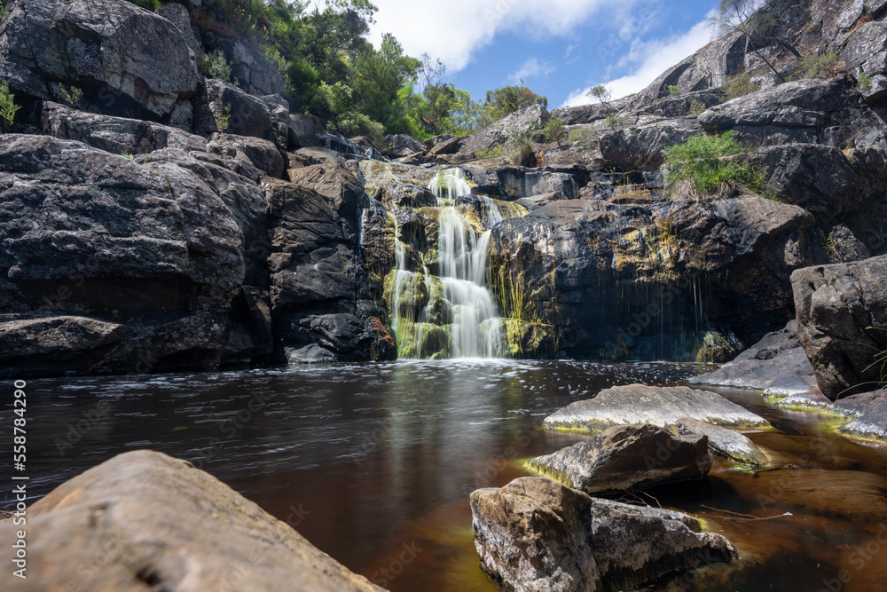 Deep Creek Waterfall Hike on Tent Rock Road in South Australia in summer