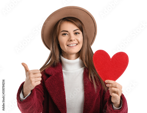 Young woman in hat with pap...
