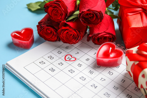 Calendar with marked date o...