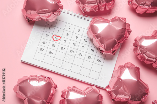 Calendar with marked date o...