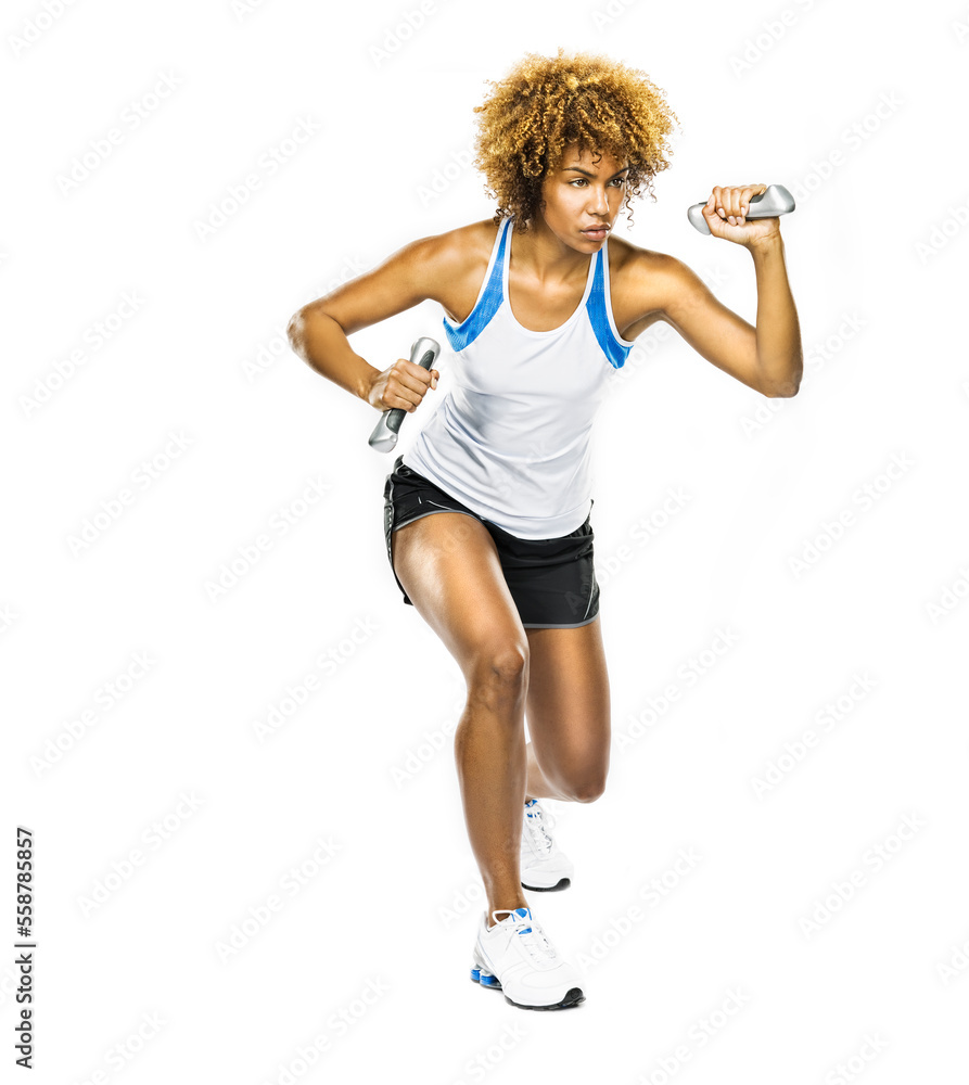 Athletic female in training