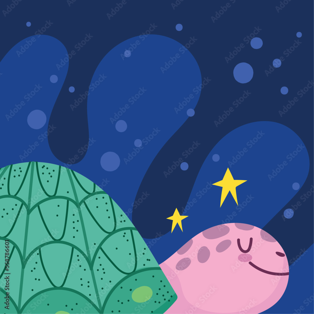 Fototapeta premium cute turtle sea life
