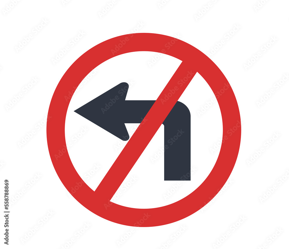 Do not turn left symbol.
Do not turn left symbol.