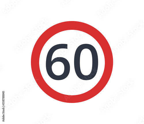 Free Download Maximum speed limit of 60 Icon.  - GFXLoad