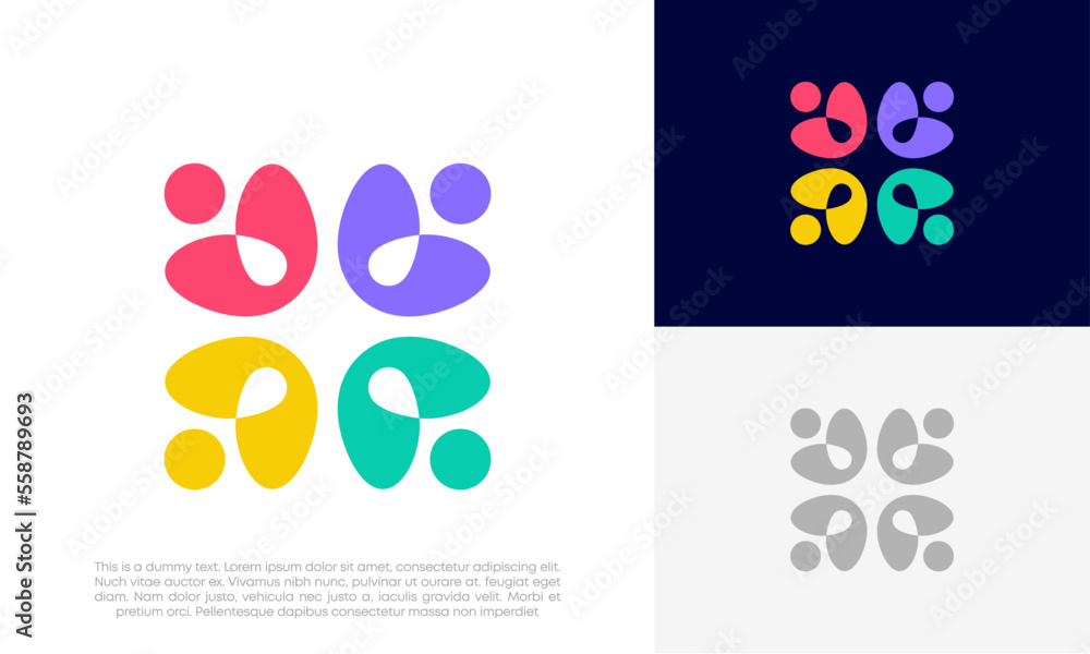 Community people, social community, human family logo abstract design vector Community people, social community, human family logo abstract design vector