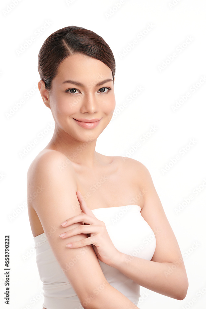 Beautiful young asian woman with clean fresh skin on white background, Face care, Facial treatment, Cosmetology, beauty and spa, Asian women portrait. Beautiful young asian woman with clean fresh skin on white background, Face care, Facial treatment, Cosmetology, beauty and spa, Asian women portrait.