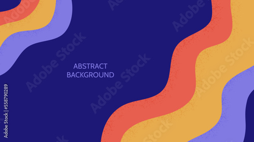 Retro abstract background. Textured colourful wavy wallpaper. Vintage curved stripes and lines backdrop. 