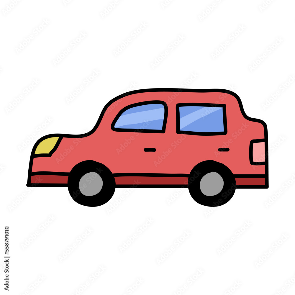 Car illustration. Cute cartoon style for kids. Editable file format.