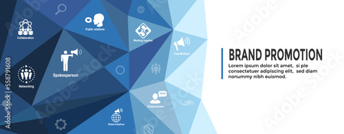 Brand Promotion Icon Set with Web Header Banner