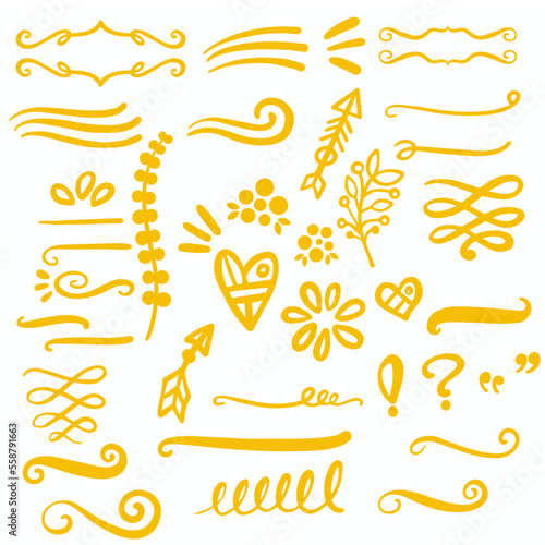 Yellow Swirls Swash Logo Ornament Designs