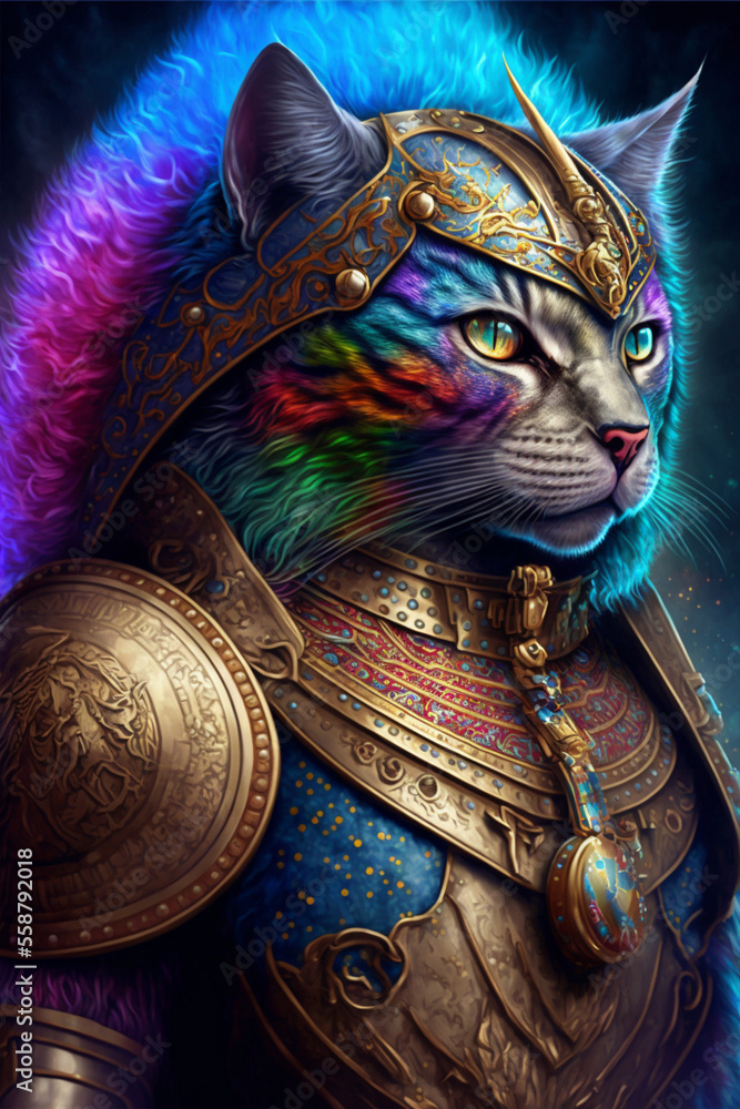 Fototapeta premium Armored Cat Gods