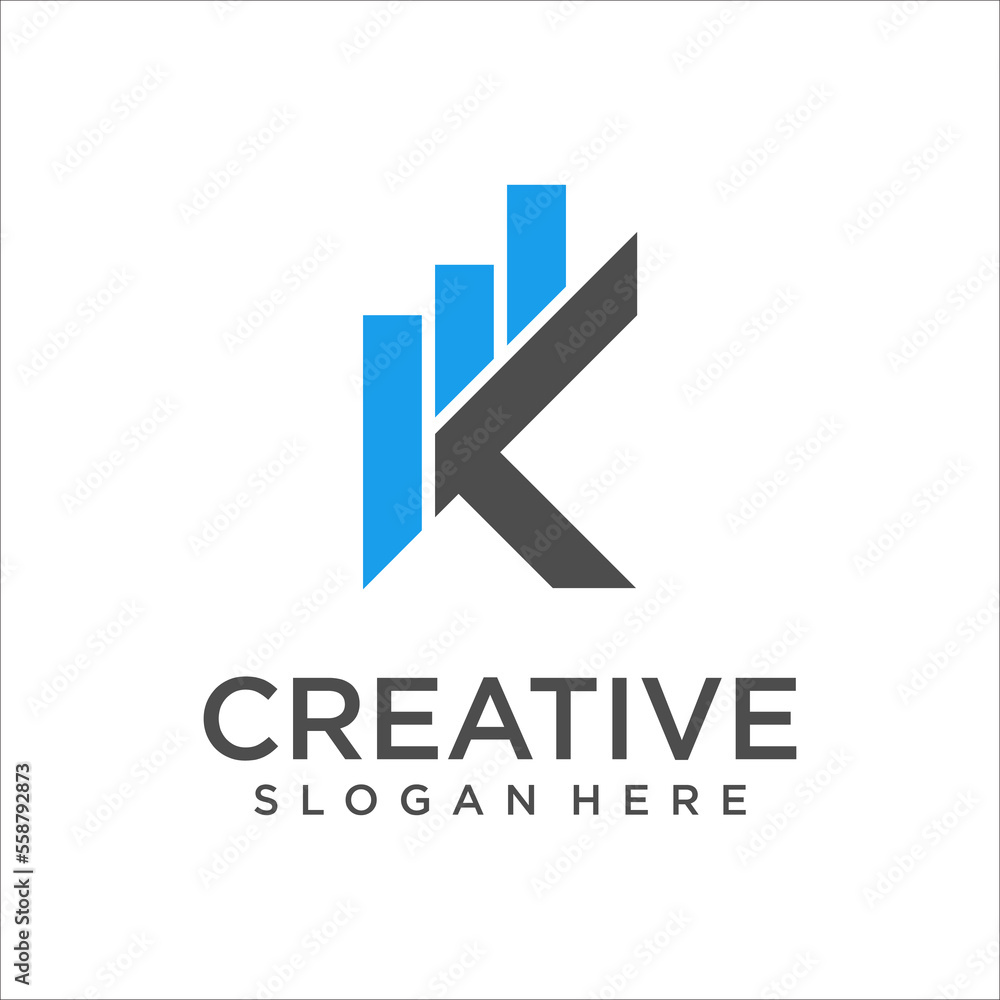 letter K, finance logo, financial investment logo, business logo letter K, finance logo, financial investment logo, business logo