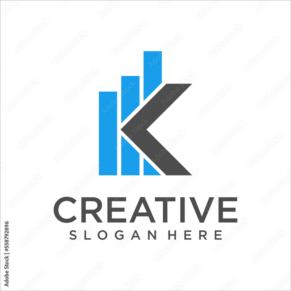 letter K, finance logo, financial investment logo, business logo letter K, finance logo, financial investment logo, business logo