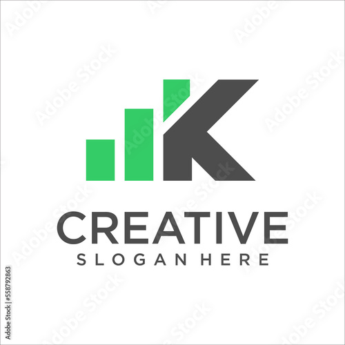 letter K, finance logo, financial investment logo, business logo