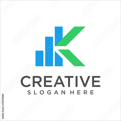 letter K, finance logo, financial investment logo, business logo