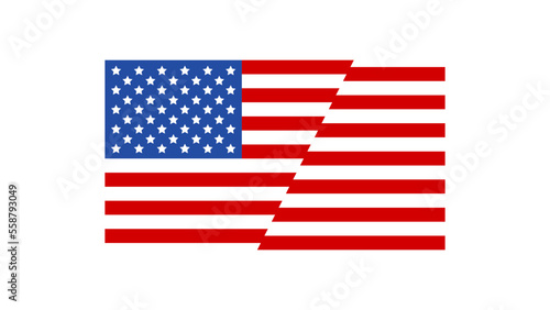 American Flag Slice Wave in Vector Format