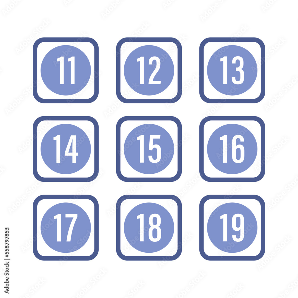 Numeric icon vector design templates