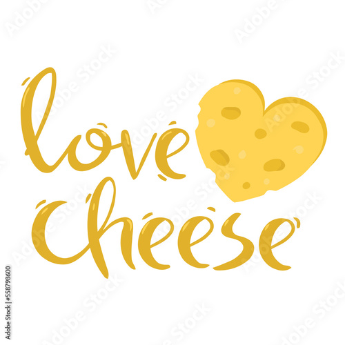 love cheese hand drawn lettering