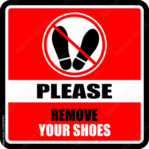 Please remove your shoes, sign vector