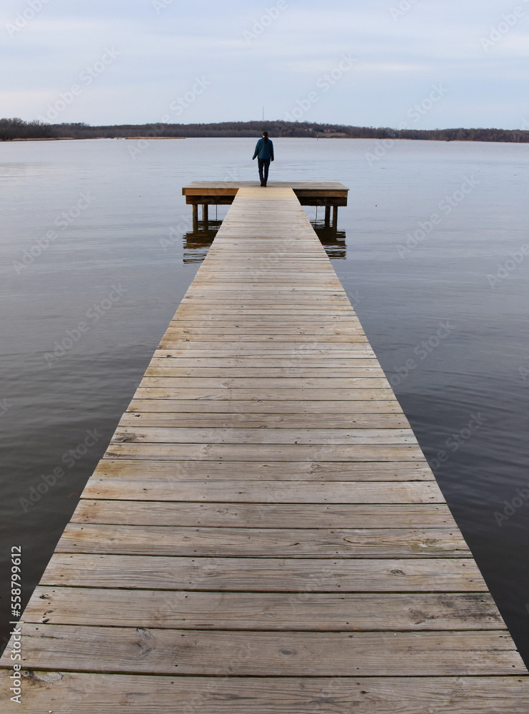 Naklejka premium Fishing Pier in Hopewell City Park, Virginia, USA
