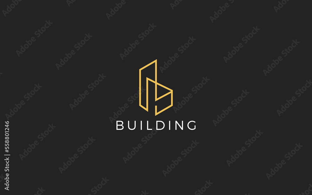 Letter B logo formed building symbol Stock Vector | Adobe Stock