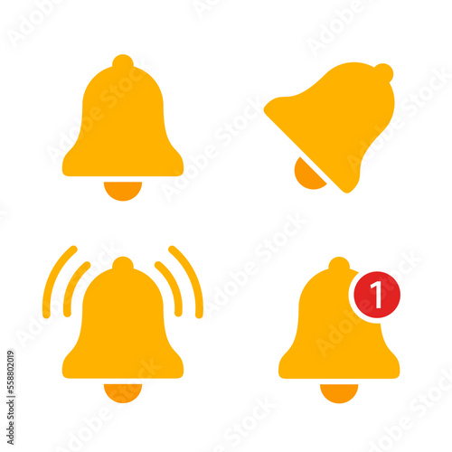 Notification bell icon set