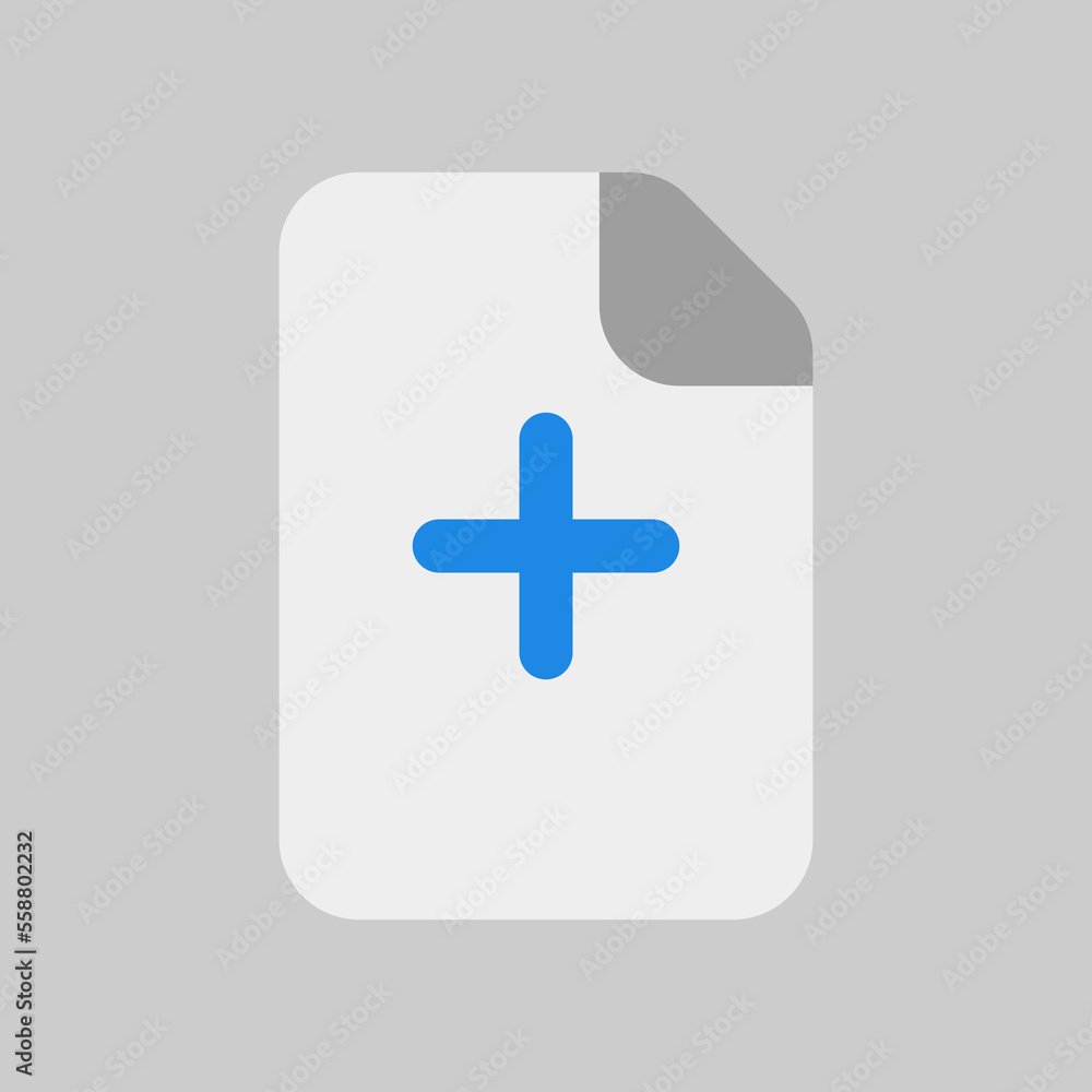 New document icon in flat style, use for website mobile app presentation New document icon in flat style, use for website mobile app presentation