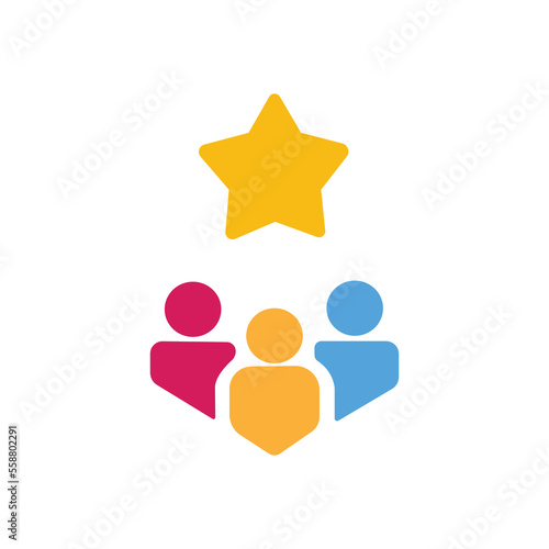 client loyalty or customer satisfaction icon. concept of positive testimonial for great effective business. flat style trend modern membership logotype graphic design web element isolated on white