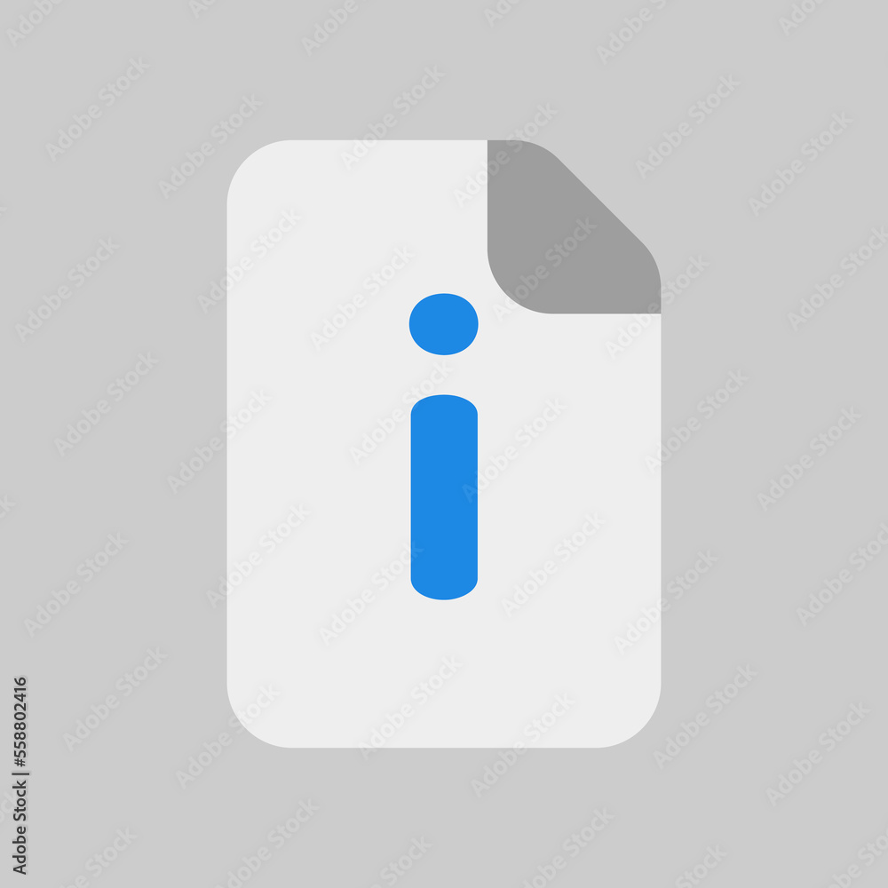 Information file icon in flat style, use for website mobile app presentation Information file icon in flat style, use for website mobile app presentation