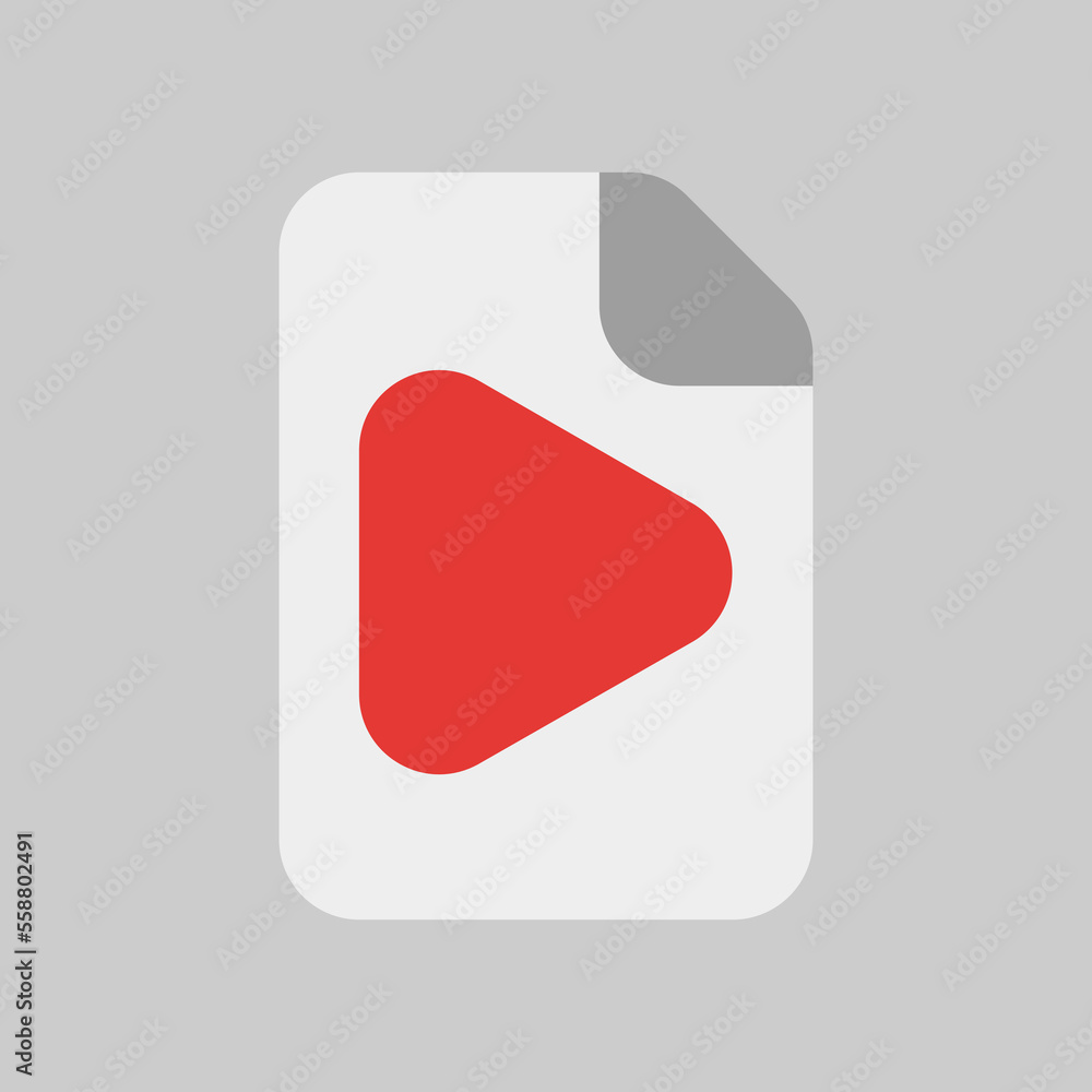 Video file icon in flat style, use for website mobile app presentation Video file icon in flat style, use for website mobile app presentation
