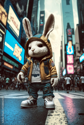 white rabbit in the city generative AI
