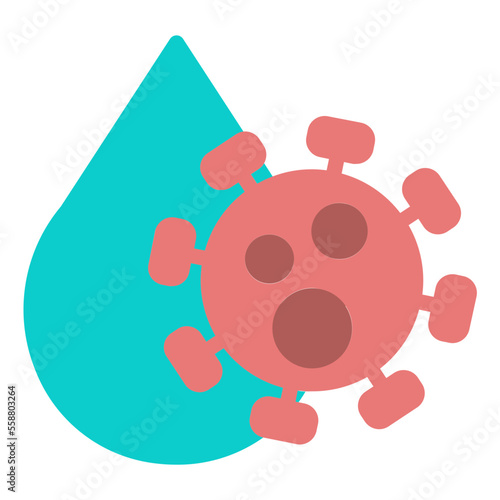 blood and coronavirus icon